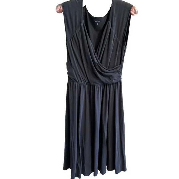 Garnet Hill Womens M Midi Dress Soft Knit Gray Sleeveless Career Casual Workwear - Picture 1 of 11